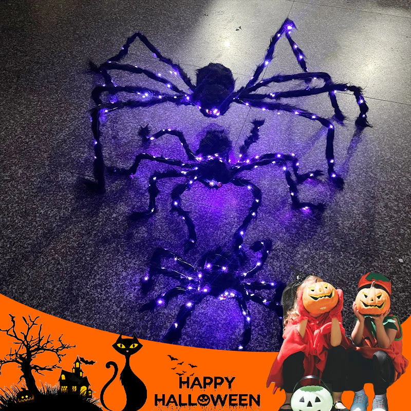 Halloween Black Spider Decoration with Light - Image 4