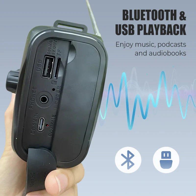 Multi-Function Hand-Crank Solar Emergency Radio - Image 3