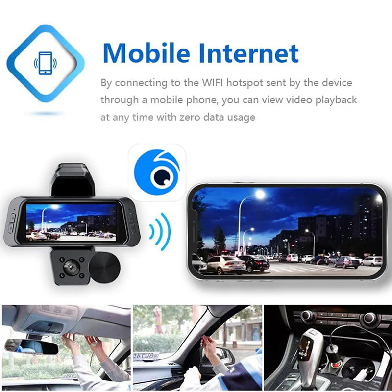 HD 3-Lens Night Vision Wide Angle Dash Cam - Image 3