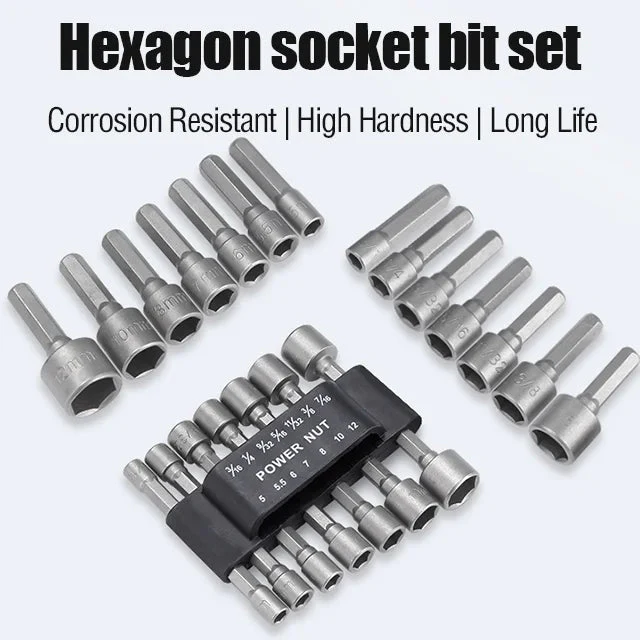 Hexagon Handle Screw Powerful Socket Wrench Set of 14 Pieces - Image 10