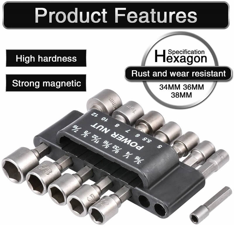 Hexagon Handle Screw Powerful Socket Wrench Set of 14 Pieces - Image 4