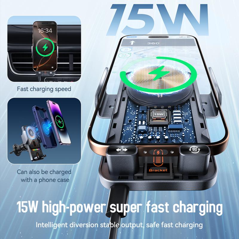 🚗 50% OFF NOW! 📱 2-in-1 Car Phone Holder & Wireless Charger – 360° Rotation, Strong Grip & Fast Charging 🔋 - Image 8