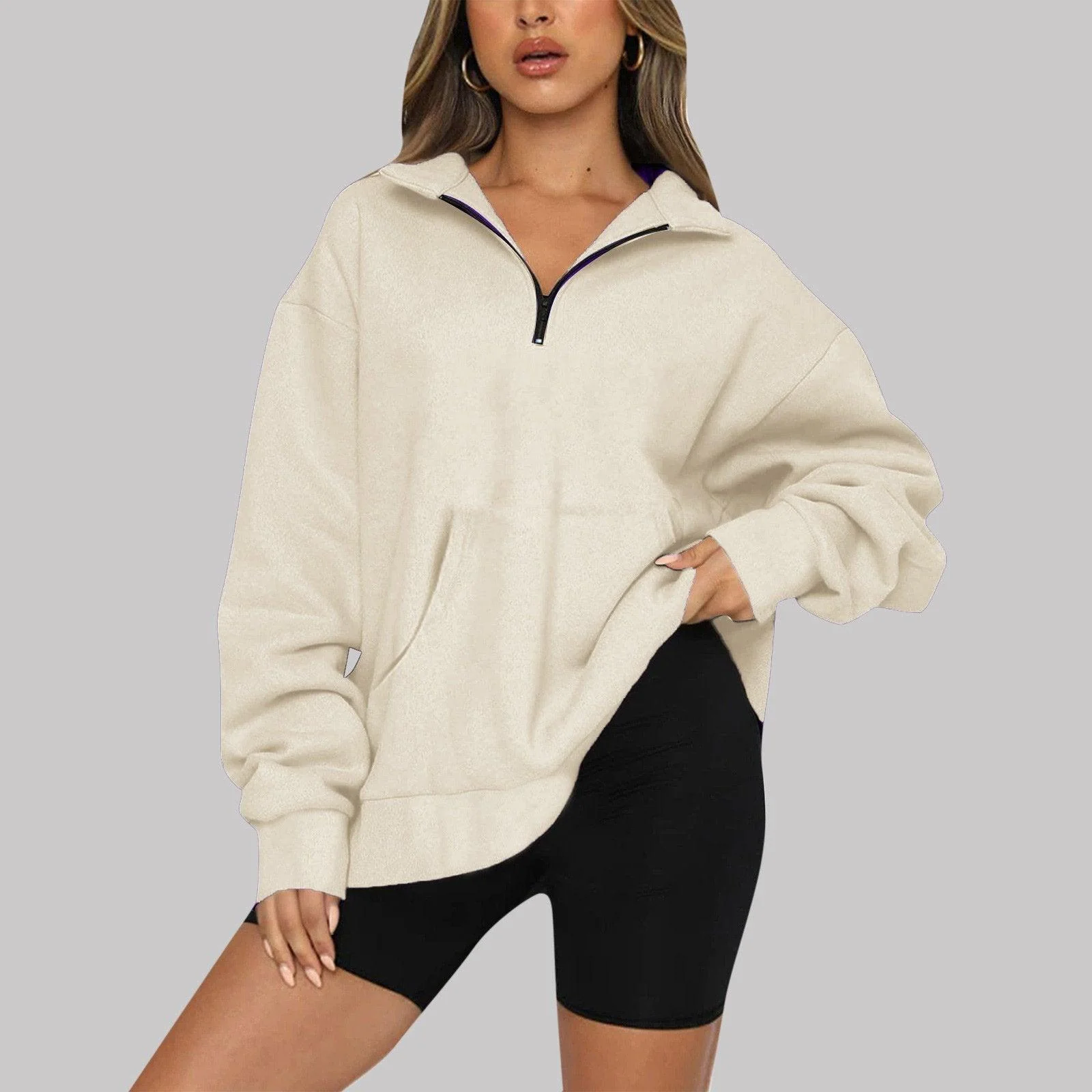 plus size baggy pocket hoodie - Image 3