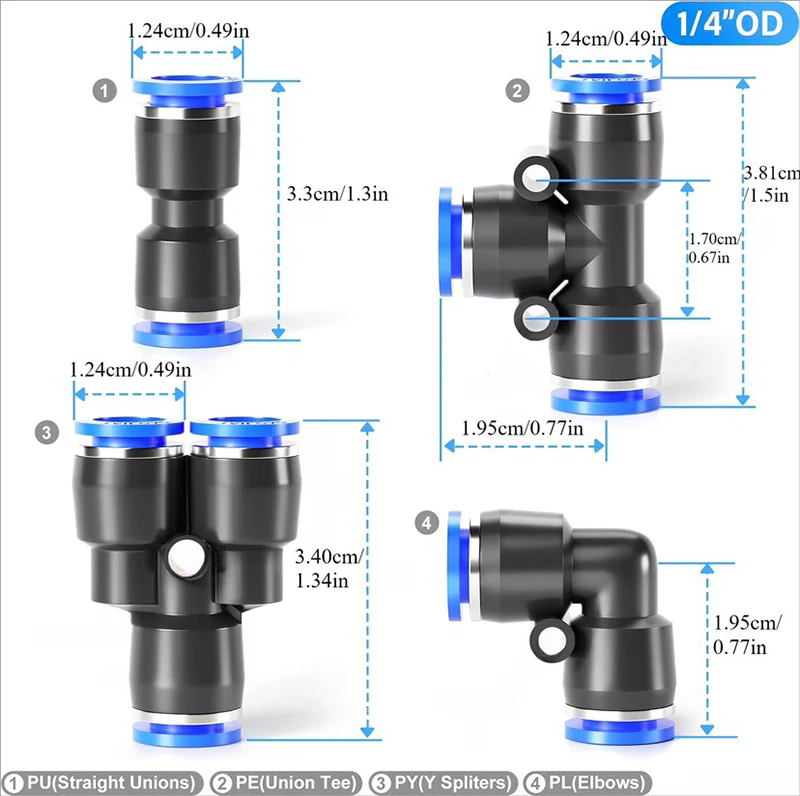 ✨1/4 Inch Pneumatic Push-to-Connect Air Hose Fittings Kit ⚡🔧 - Image 7