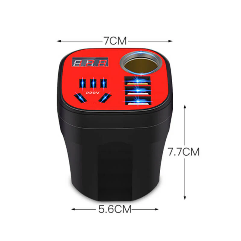 🚗Hot Sale 50% OFF🔥Car mounted cup type inverter converter QC charger - Image 2