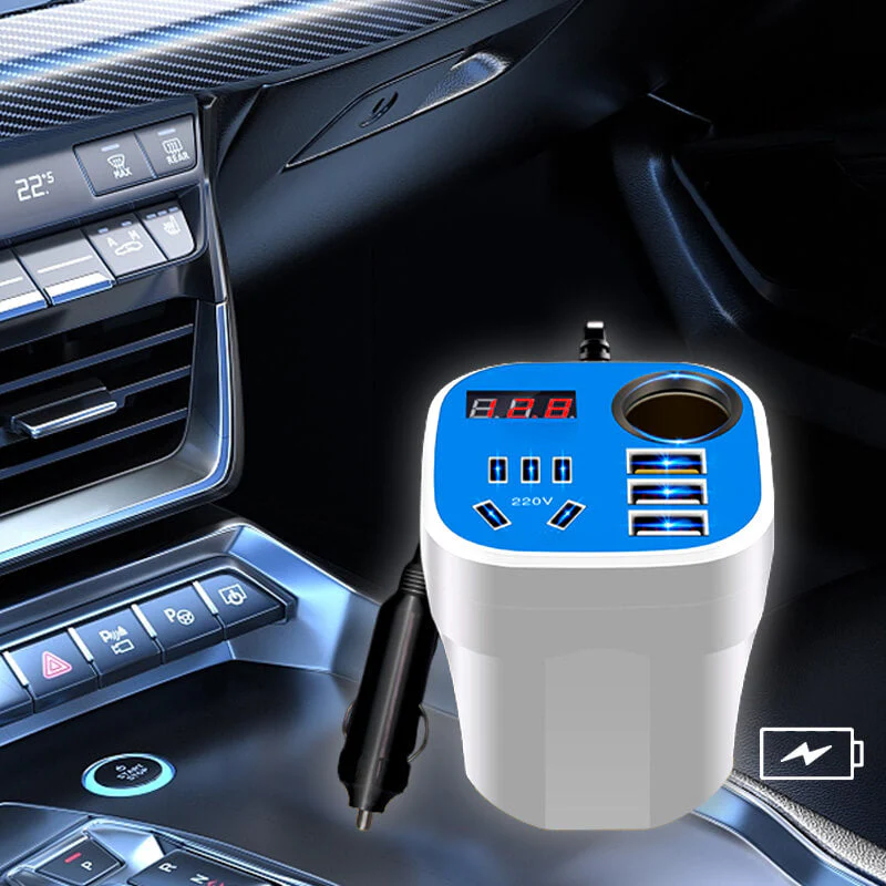 🚗Hot Sale 50% OFF🔥Car mounted cup type inverter converter QC charger - Image 5