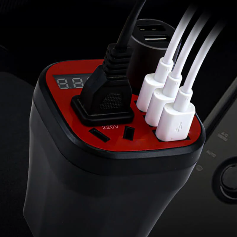 🚗Hot Sale 50% OFF🔥Car mounted cup type inverter converter QC charger - Image 6