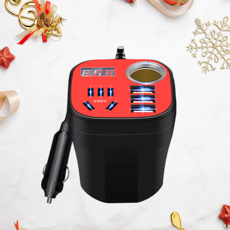 🚗Hot Sale 50% OFF🔥Car mounted cup type inverter converter QC charger - Image 7