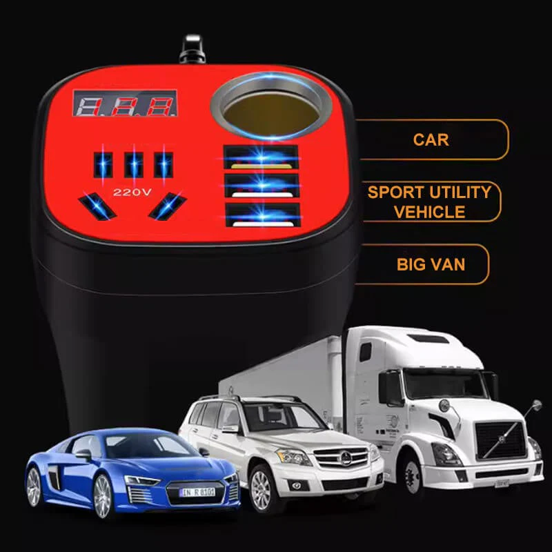 🚗Hot Sale 50% OFF🔥Car mounted cup type inverter converter QC charger - Image 8