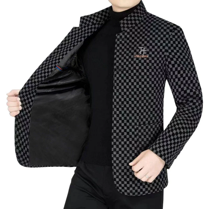 Men’s Trendy Checkered Warm Jacket with Pockets - Image 11