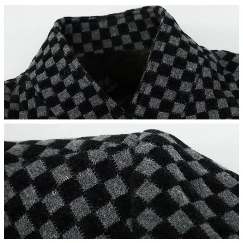 Men’s Trendy Checkered Warm Jacket with Pockets - Image 5