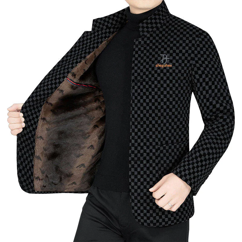 Men’s Trendy Checkered Warm Jacket with Pockets - Image 8
