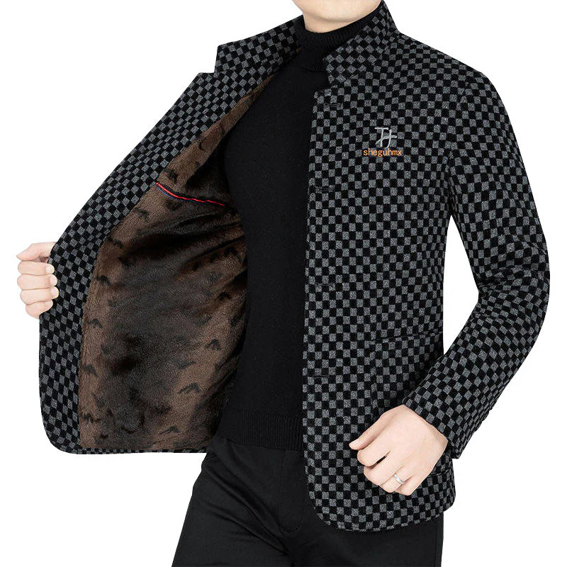 Men’s Trendy Checkered Warm Jacket with Pockets - Image 9