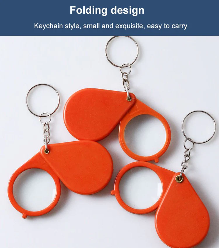 Mini Folding Magnifying Glass Key Chain - Image 4