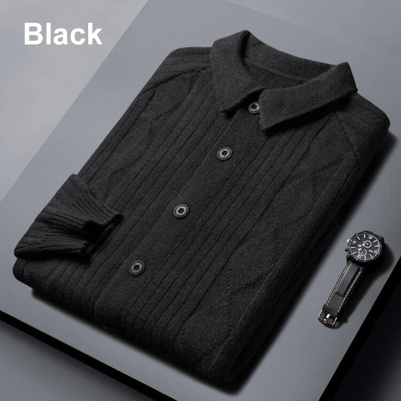 Men's Casual Lapel Knitted Cardigan - Image 10