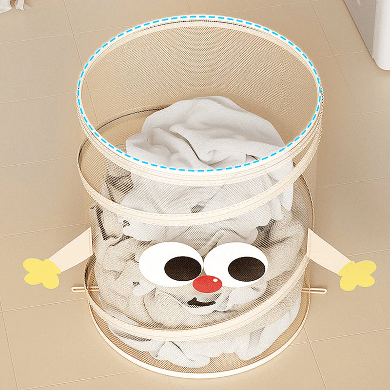 Cute Large Collapsible Mesh Laundry Basket - Image 2