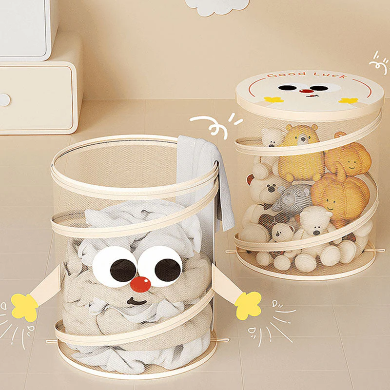 Cute Large Collapsible Mesh Laundry Basket - Image 3
