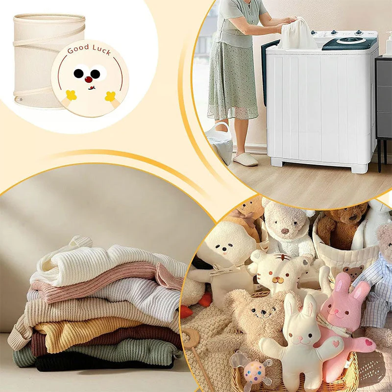Cute Large Collapsible Mesh Laundry Basket - Image 6