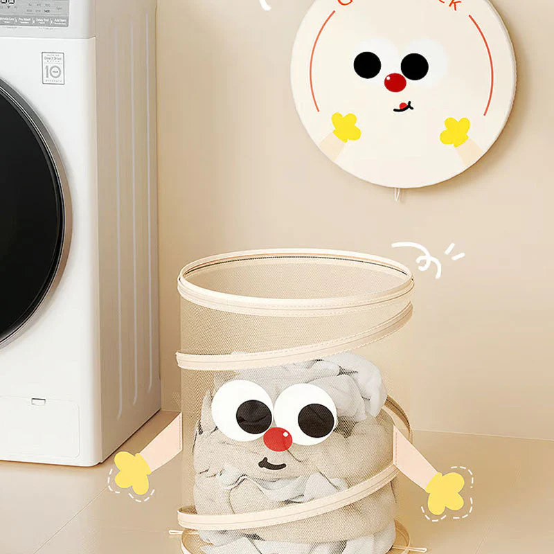 Cute Large Collapsible Mesh Laundry Basket - Image 7
