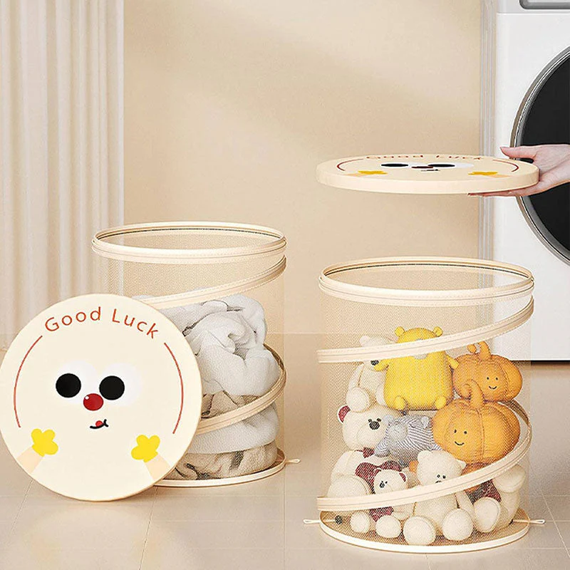 Cute Large Collapsible Mesh Laundry Basket - Image 8