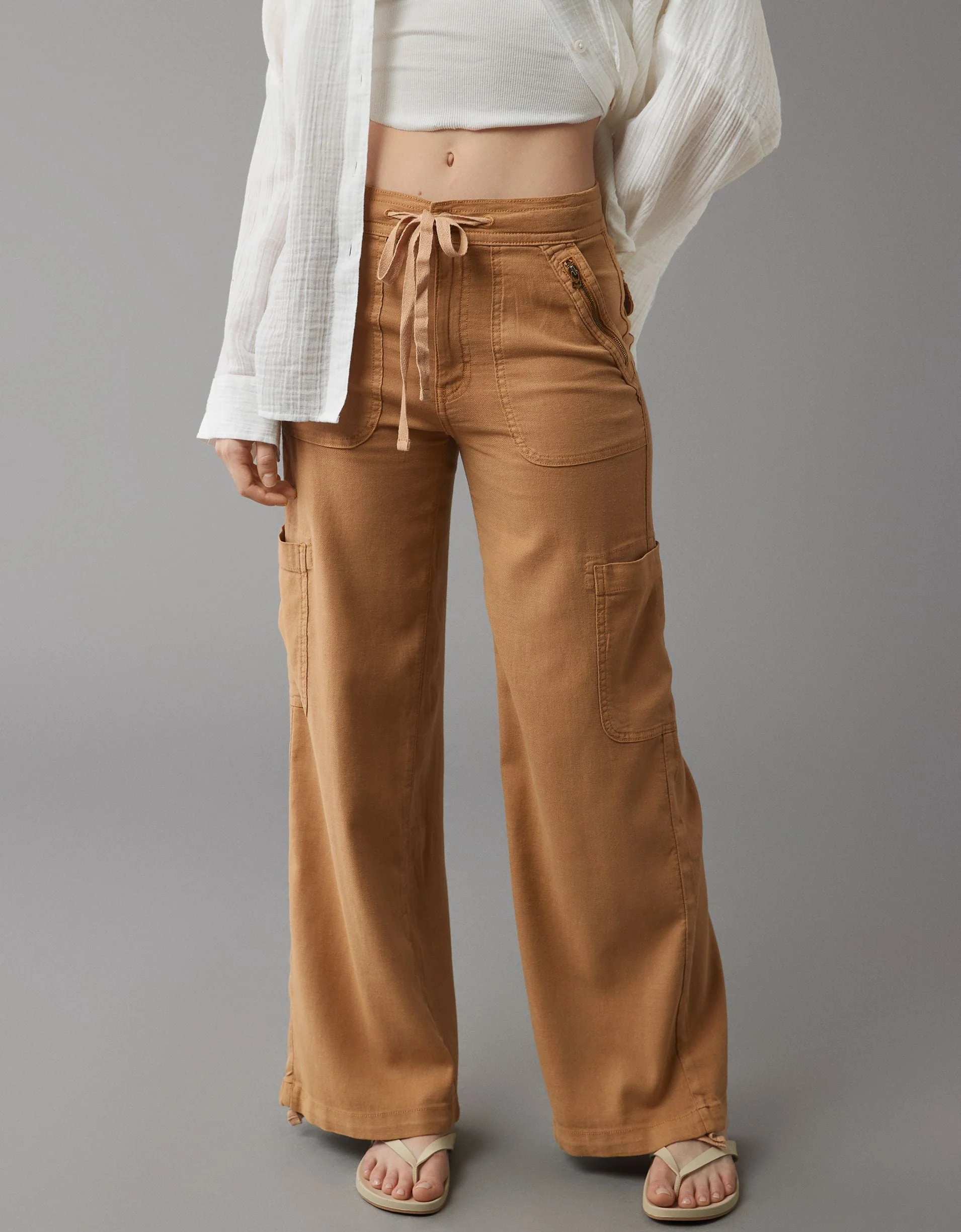 🔥2025 NEW 50% OFF💝Linen-Blend Wide-Leg Cargo Pant - Image 17