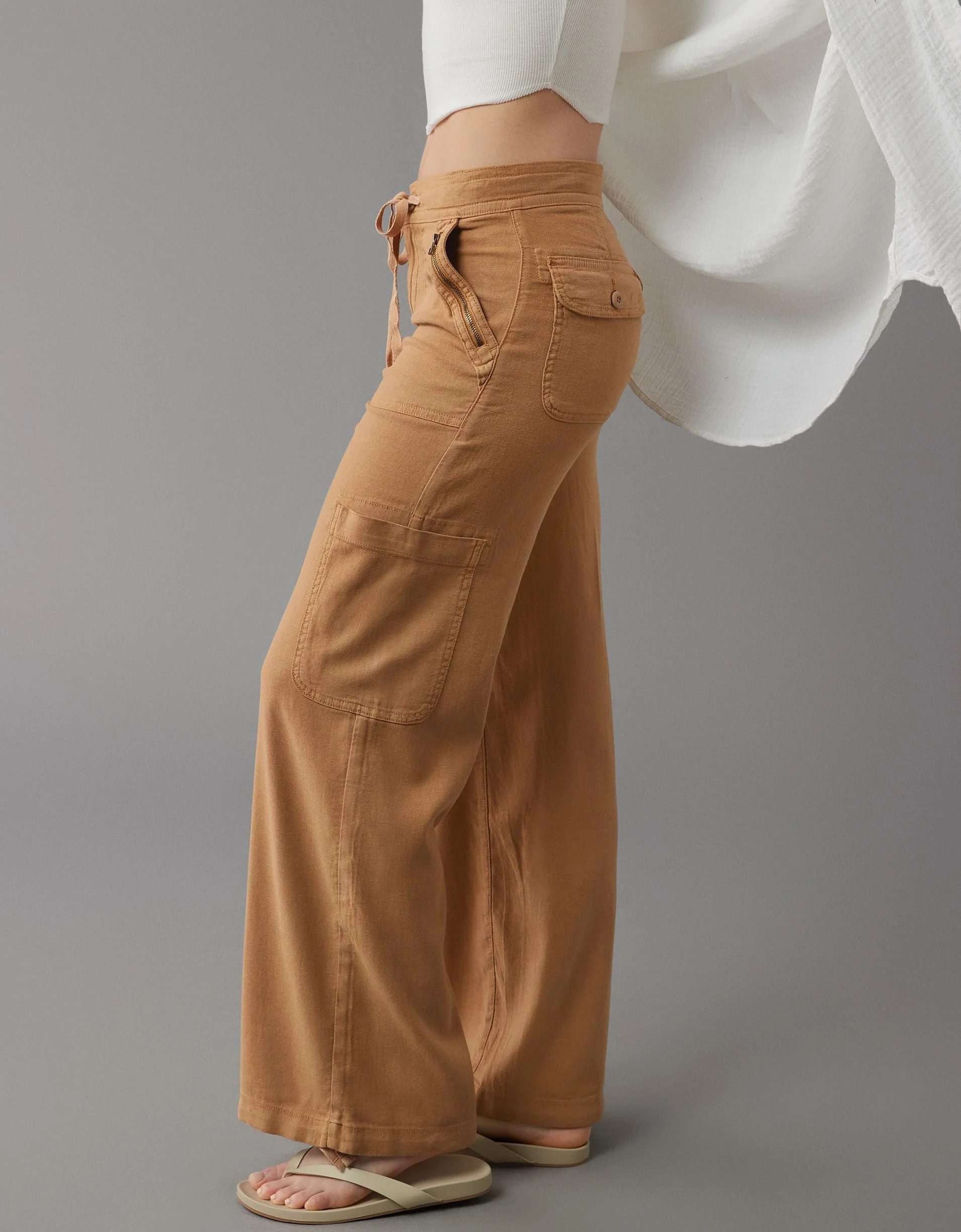 🔥2025 NEW 50% OFF💝Linen-Blend Wide-Leg Cargo Pant - Image 18