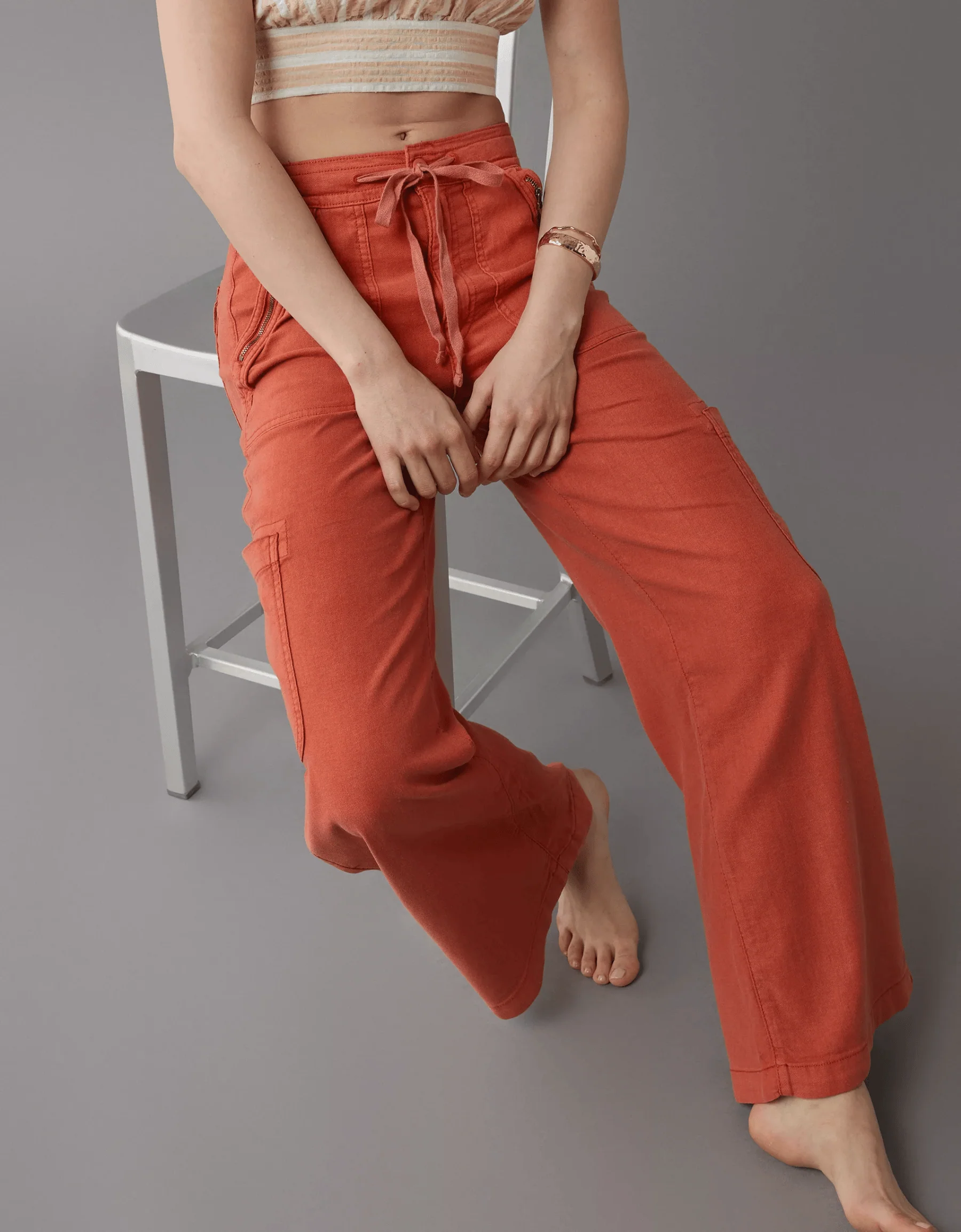 🔥2025 NEW 50% OFF💝Linen-Blend Wide-Leg Cargo Pant - Image 3