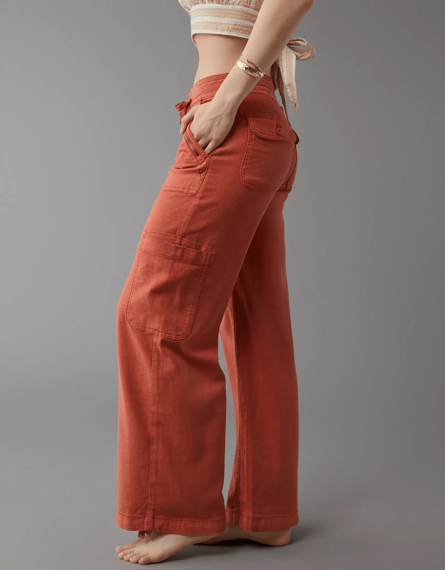 🔥2025 NEW 50% OFF💝Linen-Blend Wide-Leg Cargo Pant - Image 5