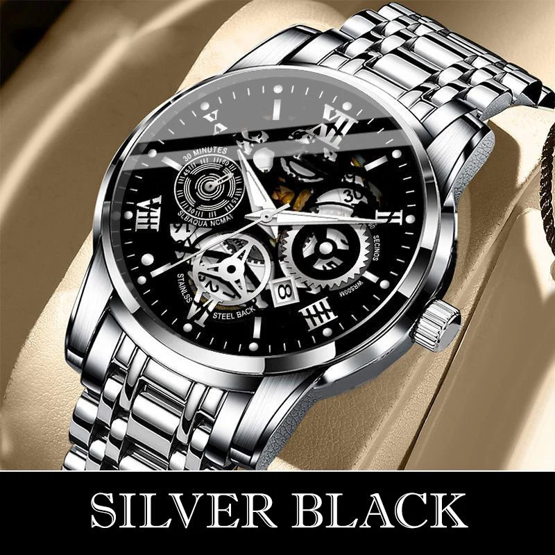 🔥Men's Waterproof Roman Skeleton Automatic Mechanical Watch - Image 12