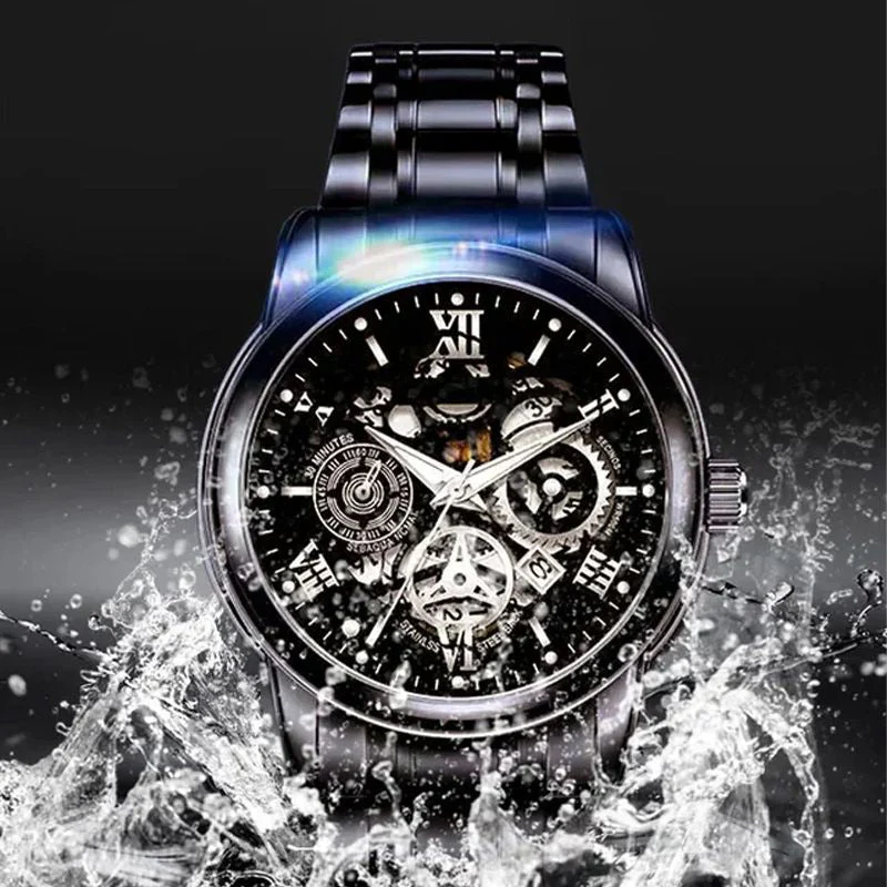 🔥Men's Waterproof Roman Skeleton Automatic Mechanical Watch - Image 5