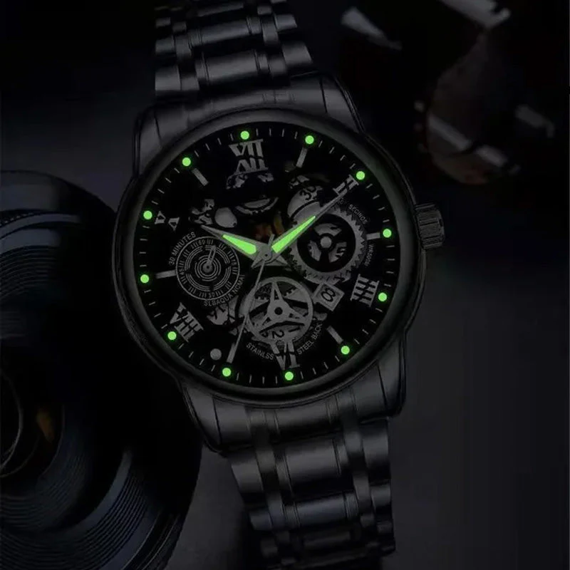 🔥Men's Waterproof Roman Skeleton Automatic Mechanical Watch - Image 6
