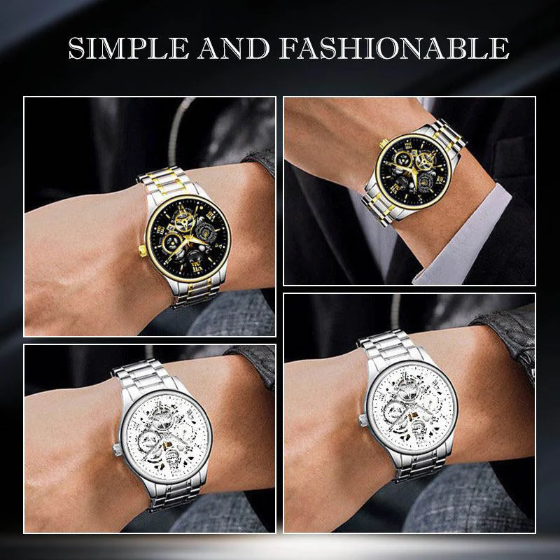 🔥Men's Waterproof Roman Skeleton Automatic Mechanical Watch - Image 8