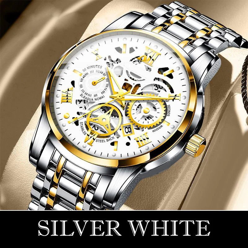 🔥Men's Waterproof Roman Skeleton Automatic Mechanical Watch - Image 9