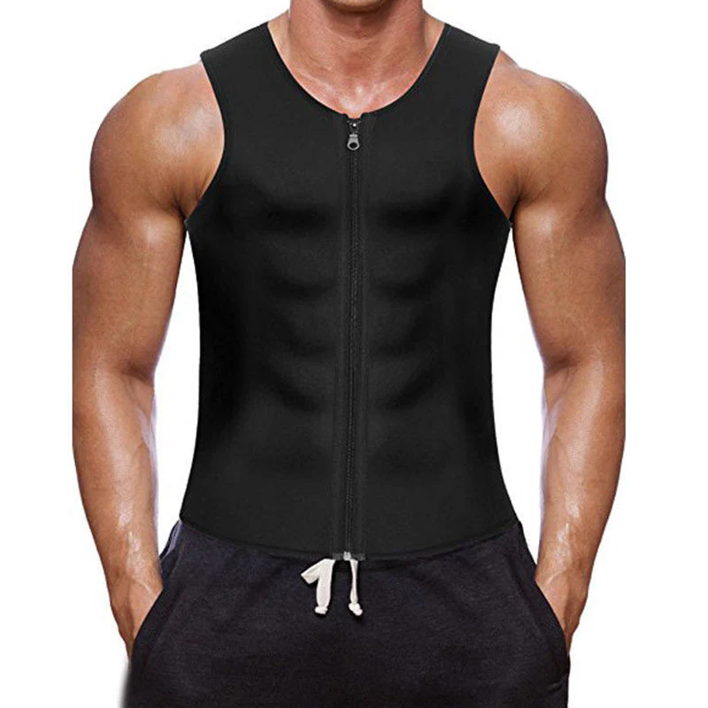 Men's Workout Zipper Body Shaper Tank Top - Image 11