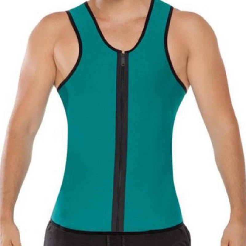 Men's Workout Zipper Body Shaper Tank Top - Image 13