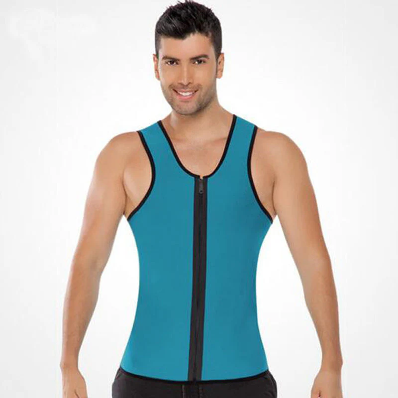 Men's Workout Zipper Body Shaper Tank Top - Image 14