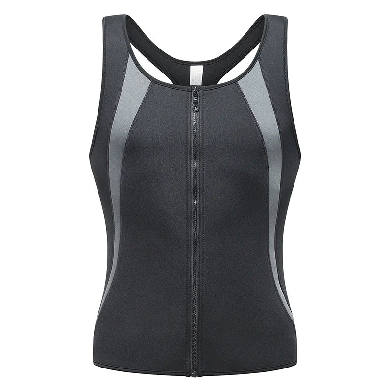 Men's Workout Zipper Body Shaper Tank Top - Image 18
