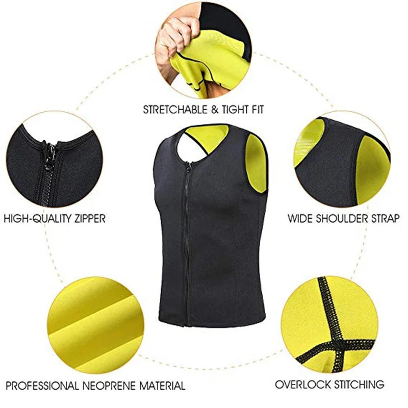Men's Workout Zipper Body Shaper Tank Top - Image 5