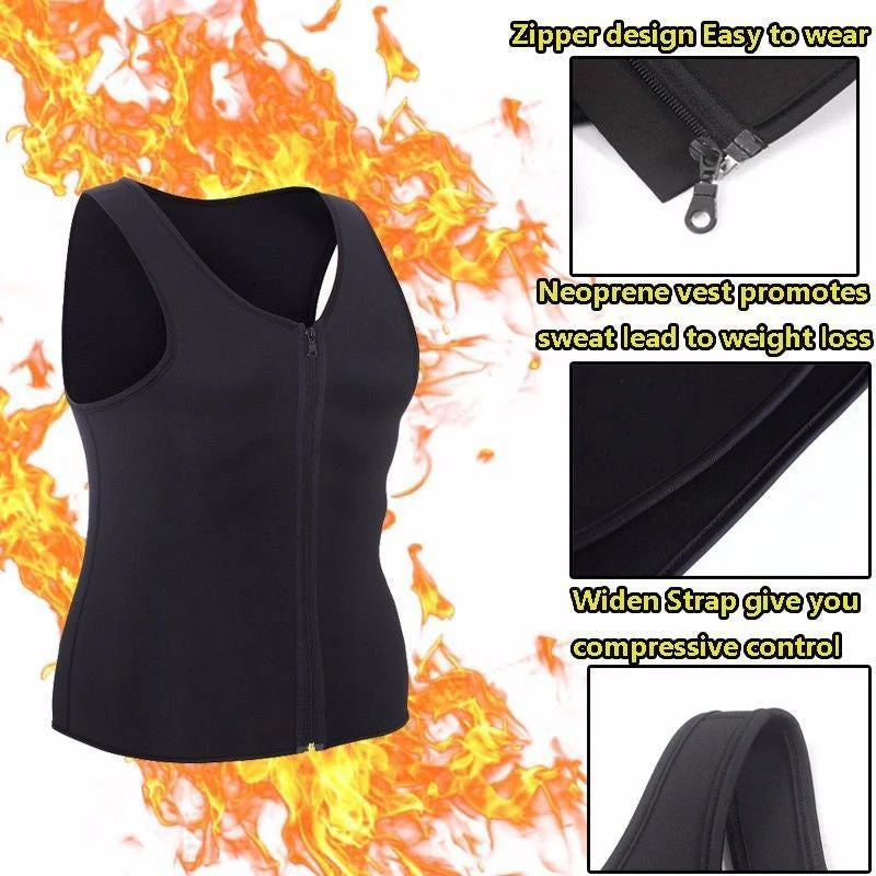 Men's Workout Zipper Body Shaper Tank Top - Image 6
