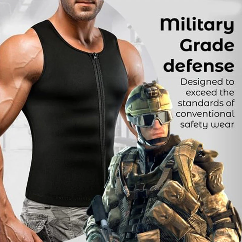 Men's Workout Zipper Body Shaper Tank Top - Image 7