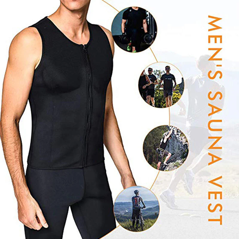 Men's Workout Zipper Body Shaper Tank Top - Image 8