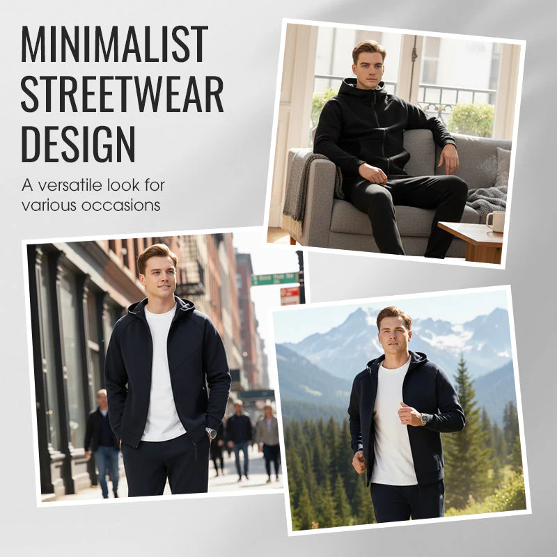 Men's Hooded Zip-Up Tracksuit Set - Image 4