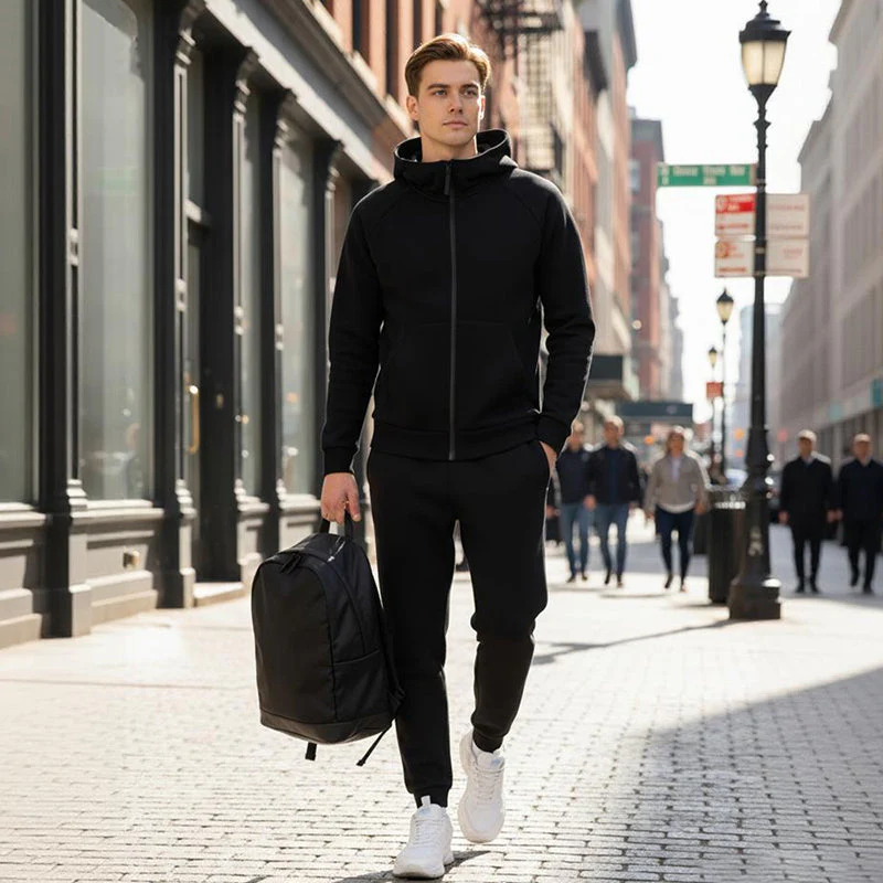 Men's Hooded Zip-Up Tracksuit Set - Image 8