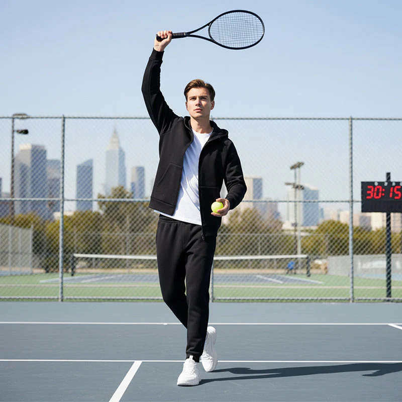 Men's Hooded Zip-Up Tracksuit Set - Image 9