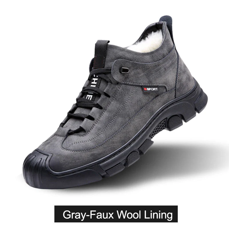 🔥Winter Gift🔥 Men's Faux Wool Lining Leather Sneaker - Image 11