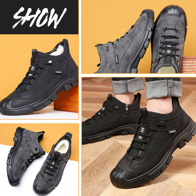 🔥Winter Gift🔥 Men's Faux Wool Lining Leather Sneaker - Image 4