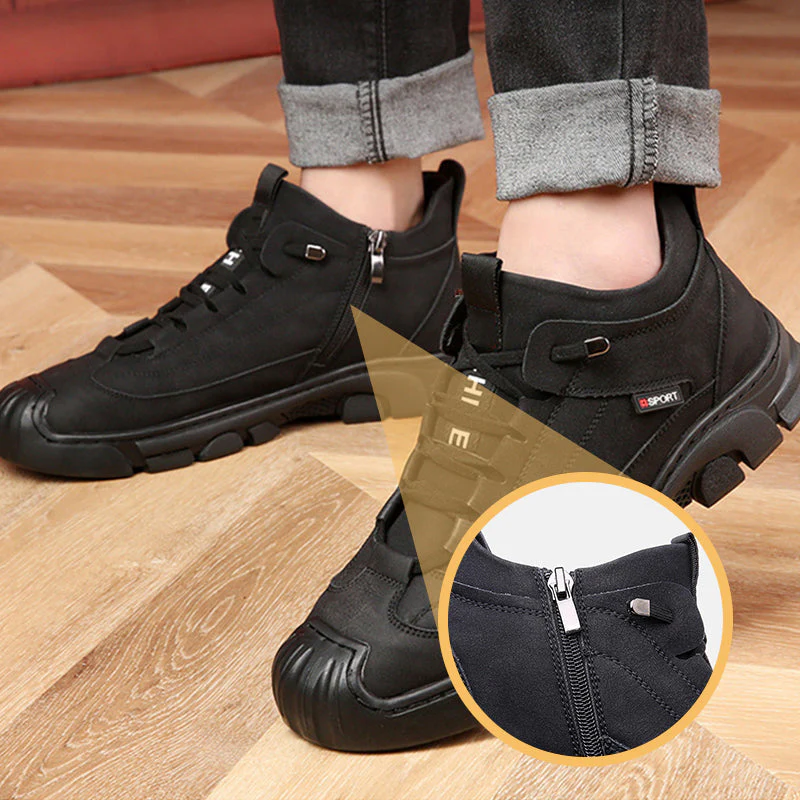 🔥Winter Gift🔥 Men's Faux Wool Lining Leather Sneaker - Image 5