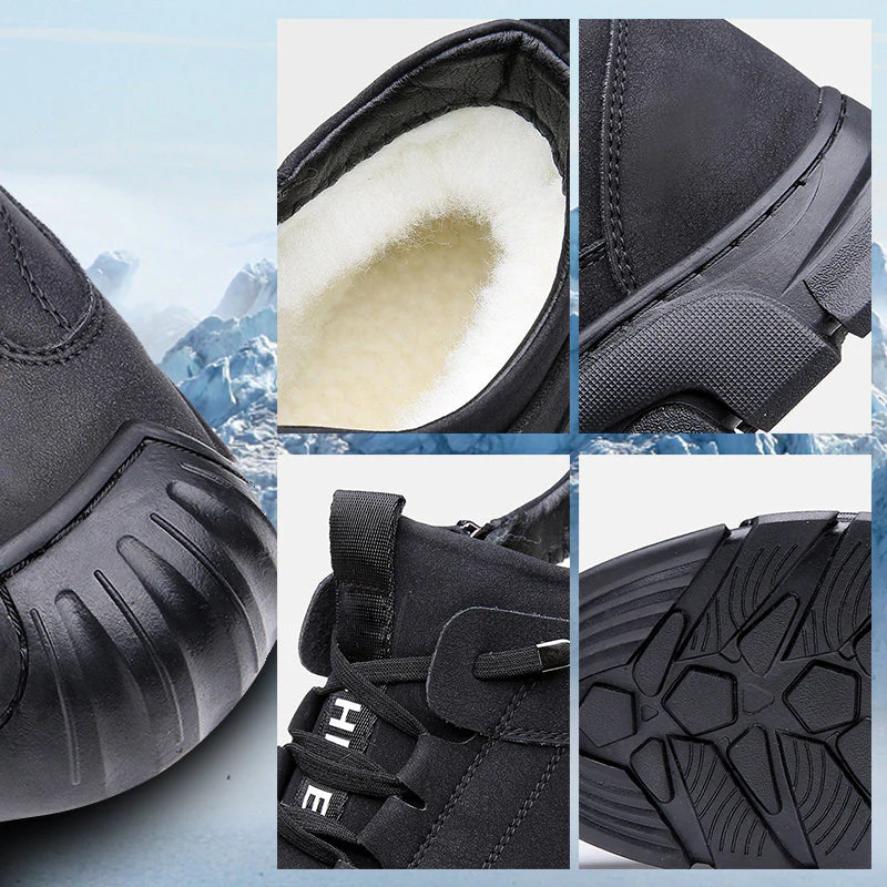 🔥Winter Gift🔥 Men's Faux Wool Lining Leather Sneaker - Image 6