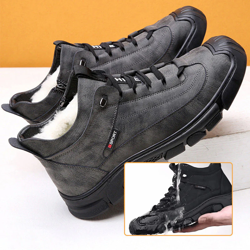 🔥Winter Gift🔥 Men's Faux Wool Lining Leather Sneaker - Image 7