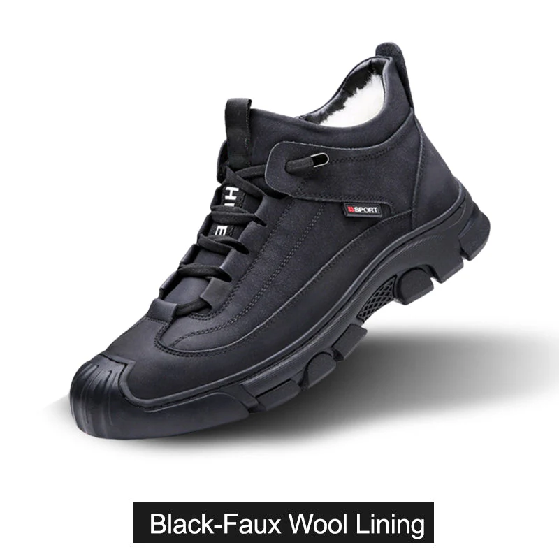 🔥Winter Gift🔥 Men's Faux Wool Lining Leather Sneaker - Image 9